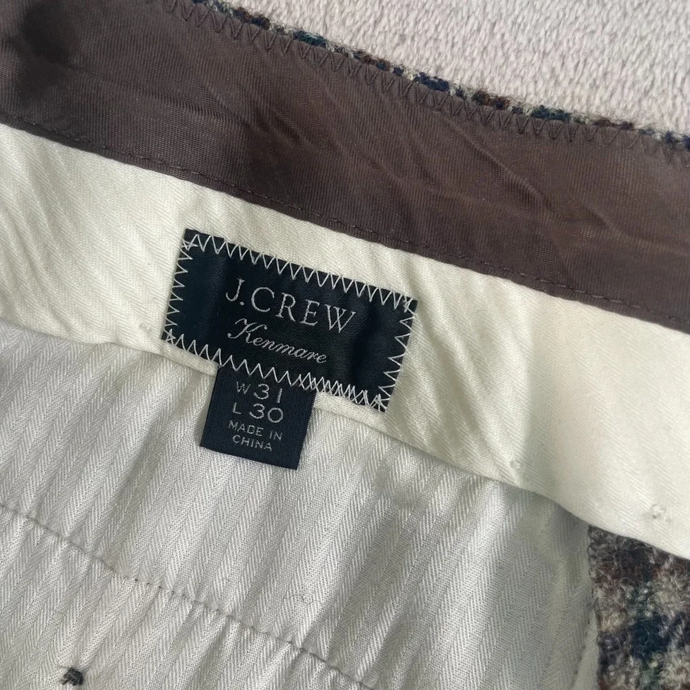 J.Crew Kenmare Trouser Pants Men 31x27 Multi Houndstooth Moon Shetland 100% Wool